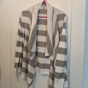 DKNY Striped Wrap Cardigan